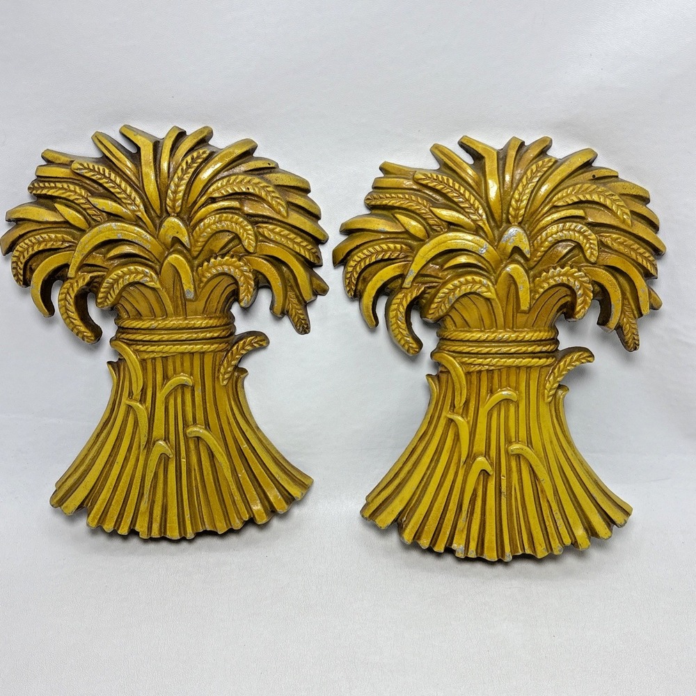 SEXTON Cast Metal Wheat‎ Harvest Wall Plaques 1971 Countrycore 70s